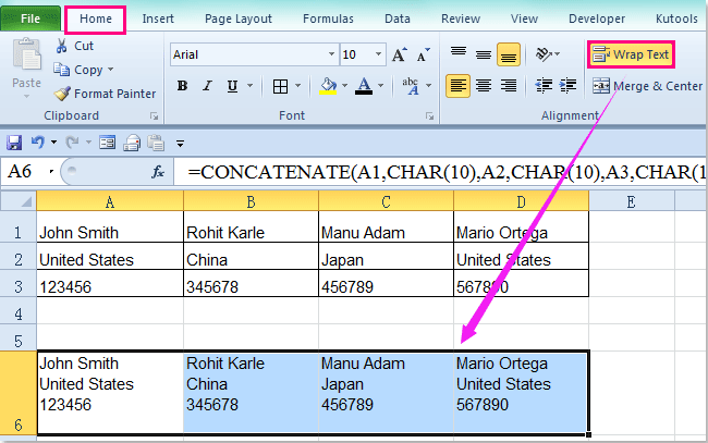 adding a line break in excel for mac